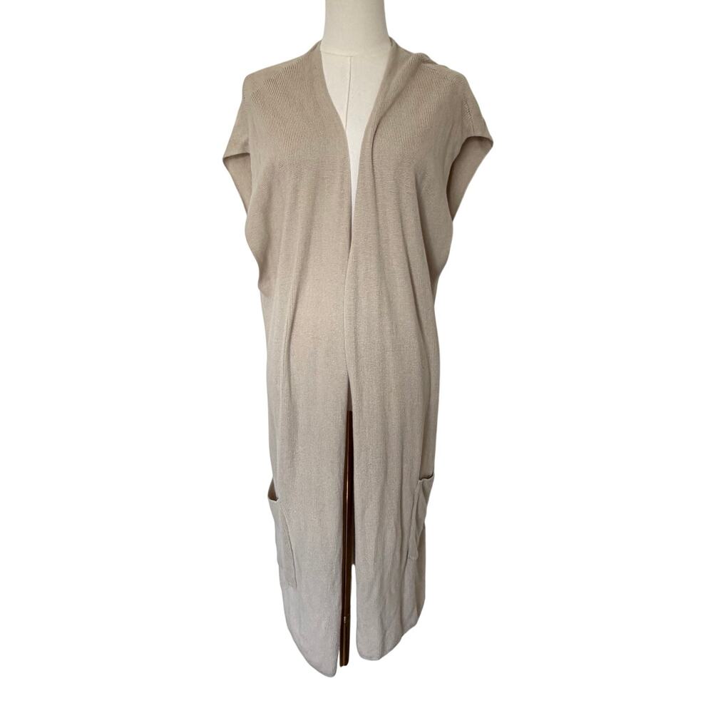 Express (XL) Cotton Knit Duster Cardigan Sweater Vest Neutral Boho Longline